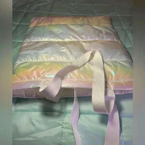 Bath and Body Works White Pearlescent Iridescent Tote bag new without tag